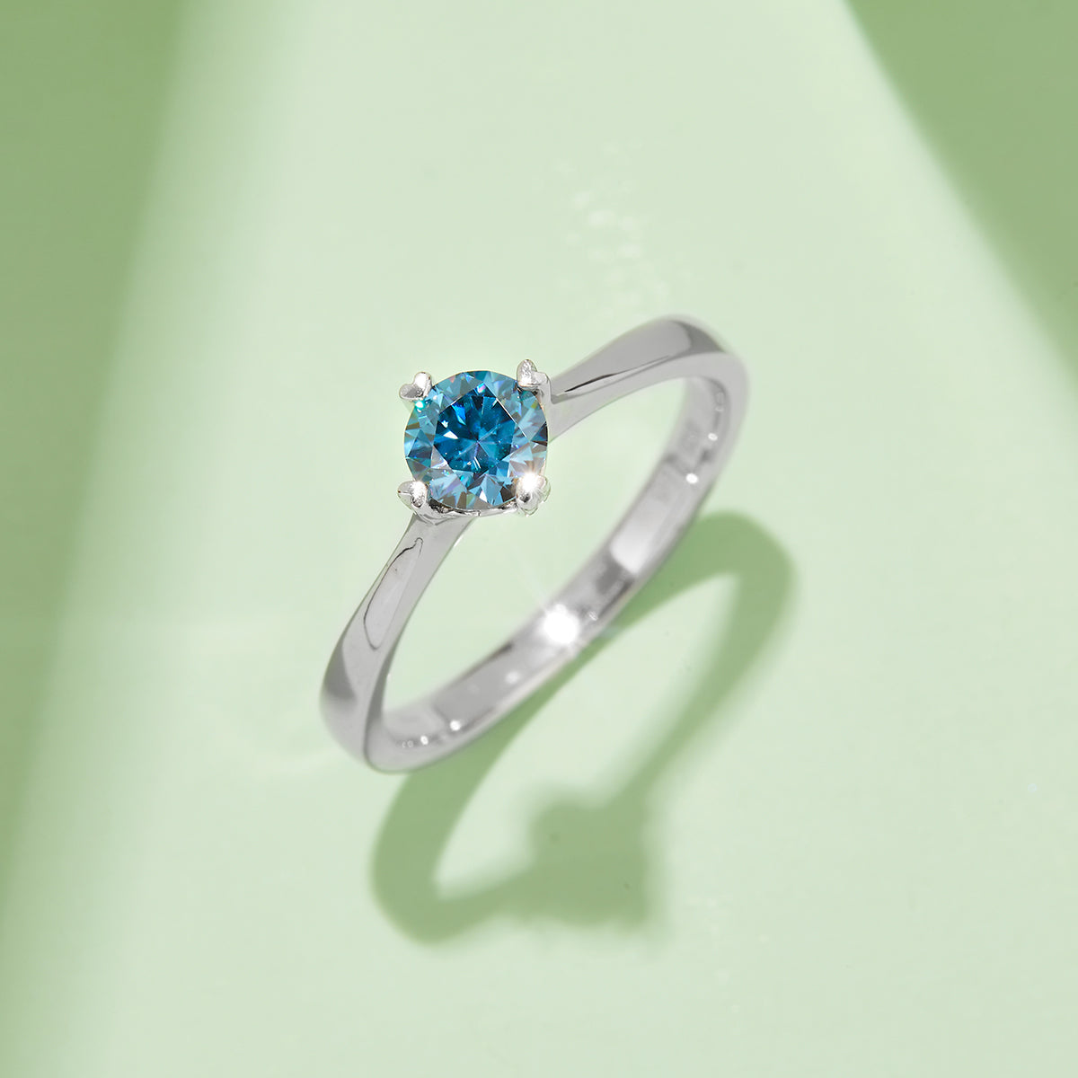 0.5 CT D Color Moissanite Interlocking Hearts Straight Shank Ring in White Gold Plated Sterling Silver#10
