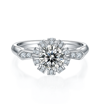 1.0 CT D Color Moissanite Alluring Custom Ring in White Gold Plated Sterling Silver#5