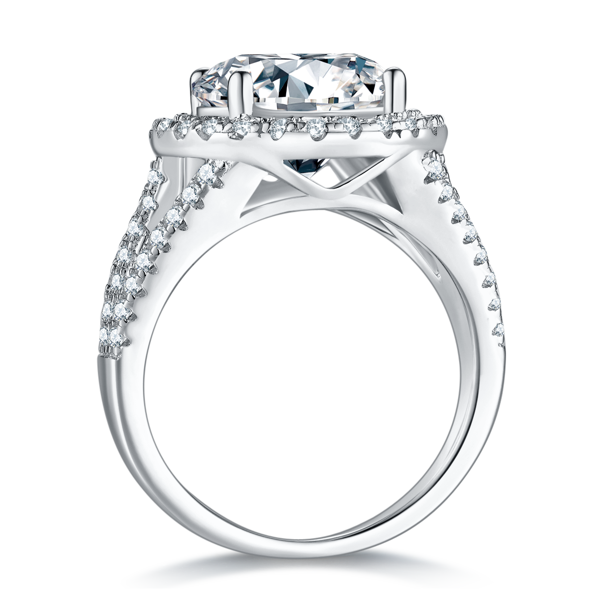 5.0 CT D Color Bezel Set Moissanite Classic Ring in White Gold Plated Sterling Silver#3