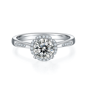 1.0 CT D Color Moissanite Pave In the Mood for Love Ring in White Gold Plated Sterling Silver#5