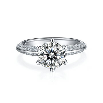 2.0 CT D Color Moissanite Majestic Ring in White Gold Plated Sterling Silver#5
