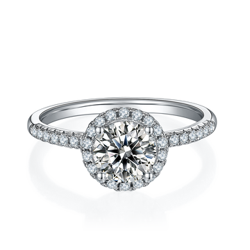 1.0 CT D Color Bezel Set Moissanite Classic Ring in White Gold Plated Sterling Silver#5
