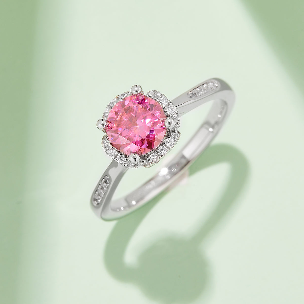 1.0 CT D Color Moissanite Pave In the Mood for Love Ring in White Gold Plated Sterling Silver#8