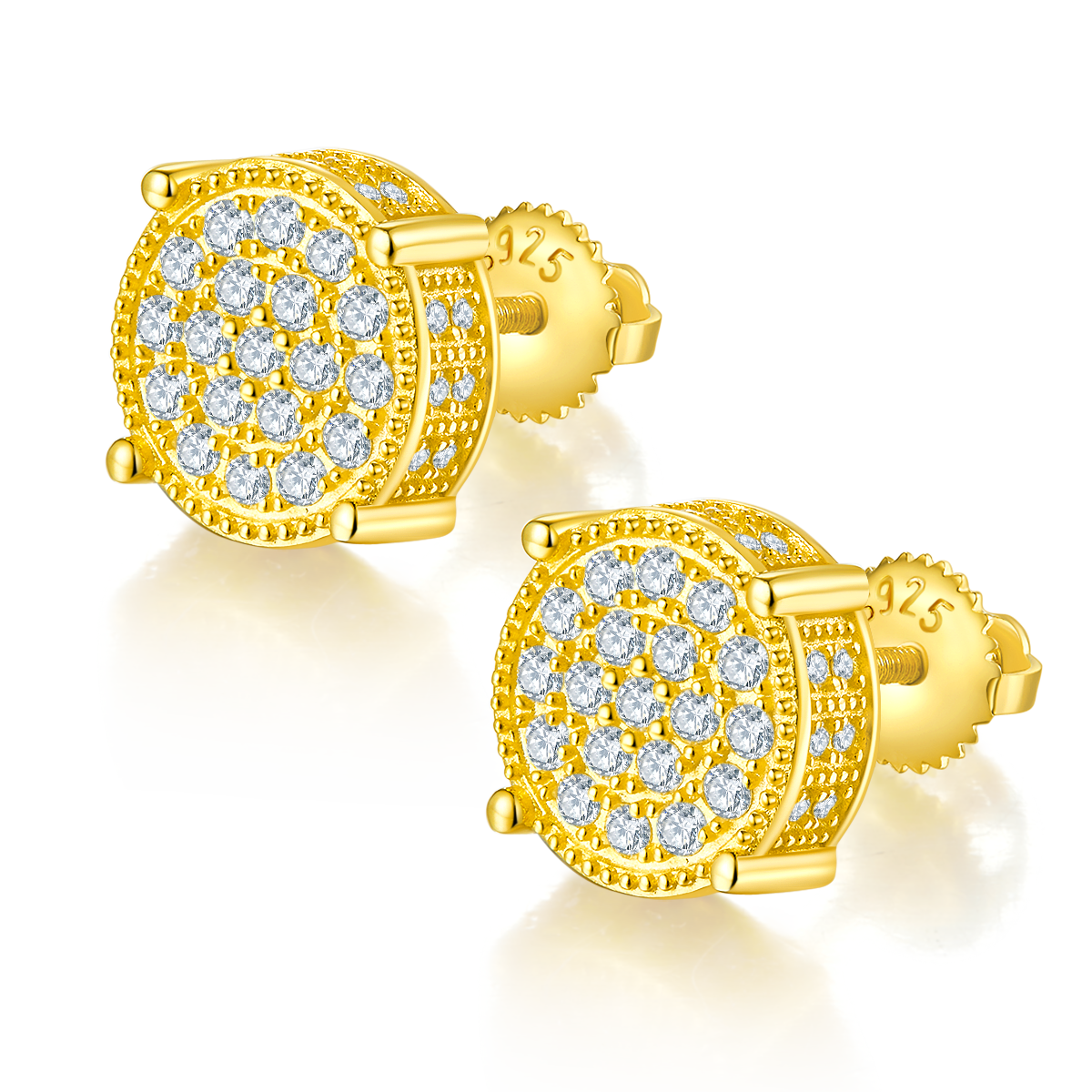 0.81 CT D Color Moissanite Melee Round Bar Screw Back Studs in Sterling Silver#2