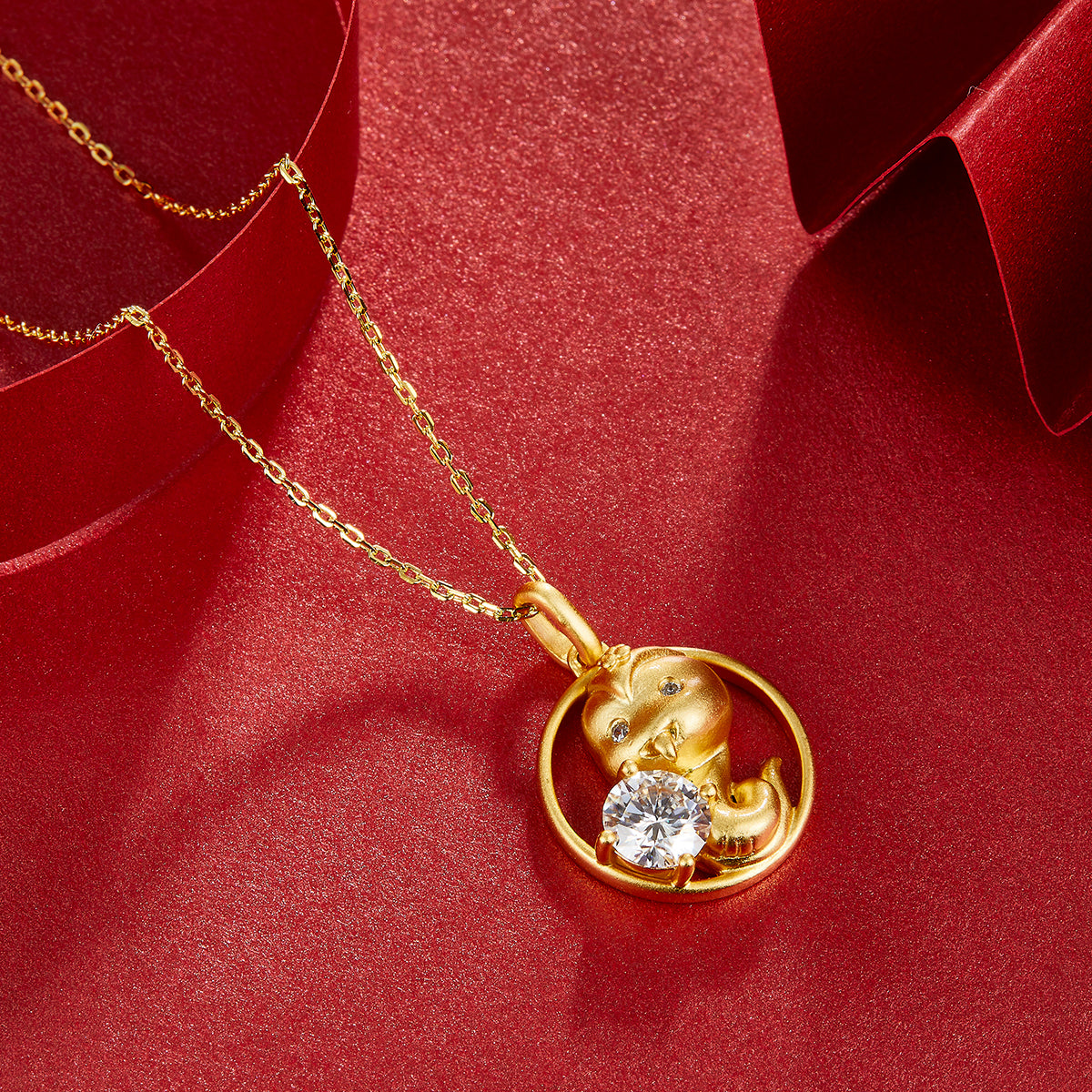 1.0 CT Moissanite Chinese Zodiac Snake Necklace in Sterling Silver#5