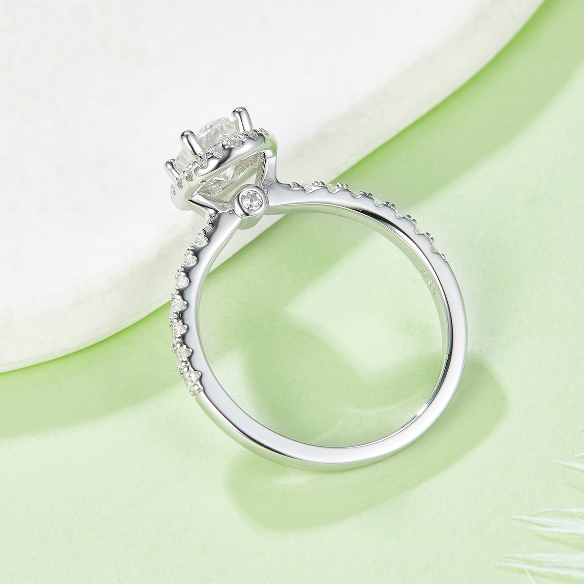 1.0 CT D Color Oval Cut Moissanite Dainty Ring in White Gold Plated Sterling Silver#3