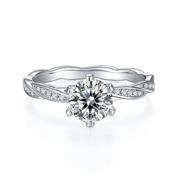 1.0 CT D Color Moissanite Tender Love Ring in White Gold Plated Sterling Silver#5