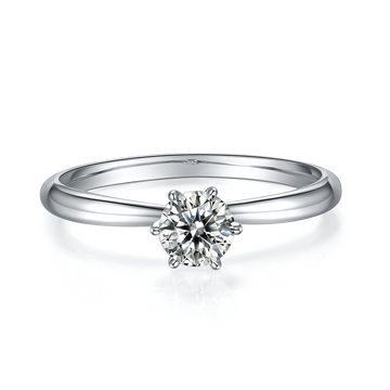 0.5 CT D Color Moissanite Halo Plain Shank Ring in White Gold Plated Sterling Silver#5