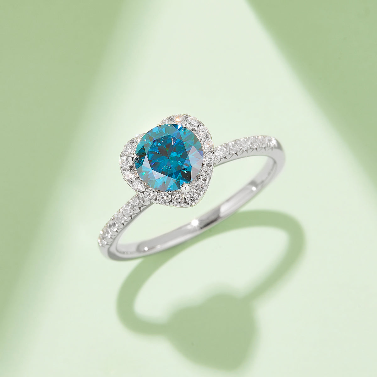 1.0 CT D Color Moissanite Wholehearted Ring in White Gold Plated Sterling Silver#10