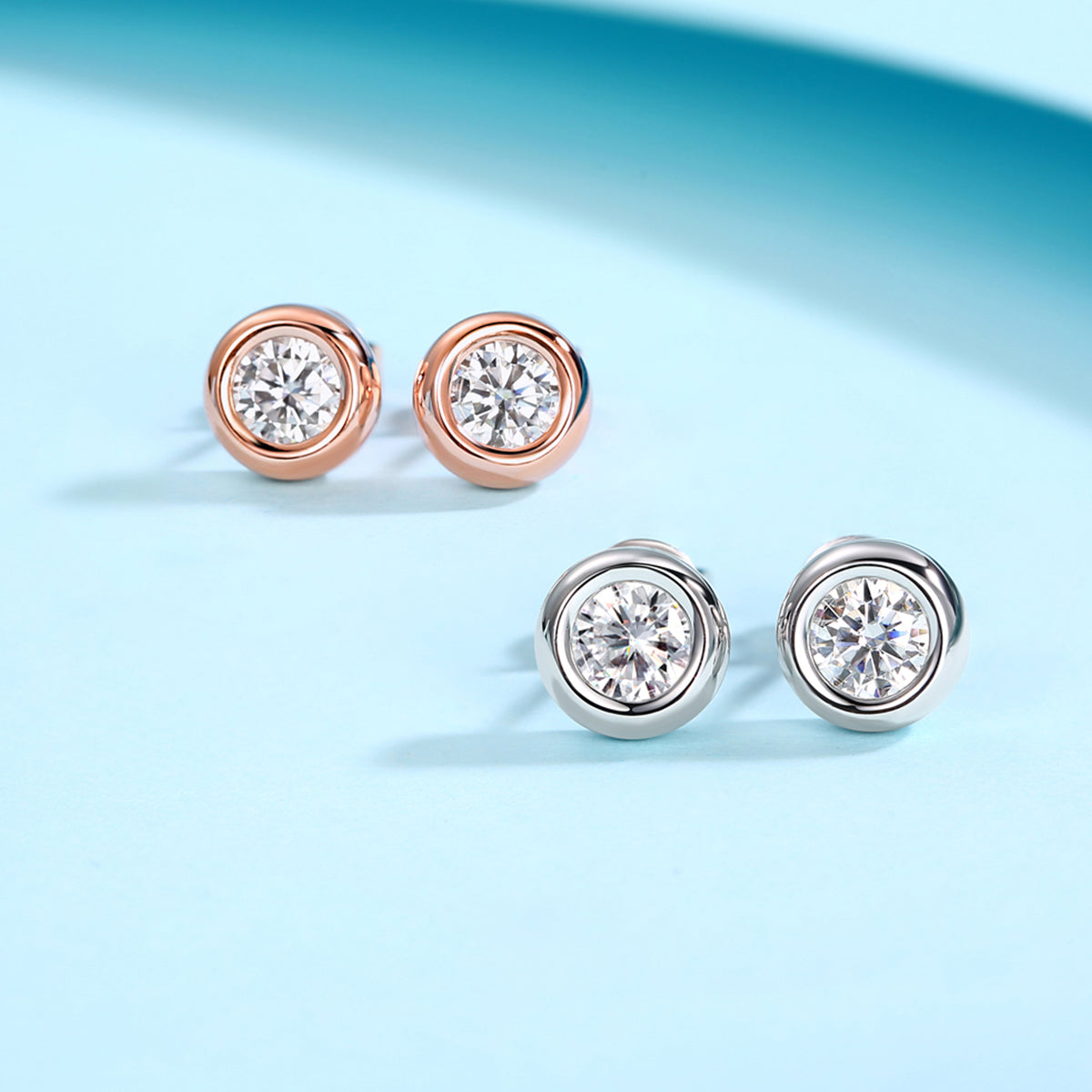 Moissanite Bubble Pendant, Earrings & Bracelet Set in White Gold Plated Sterling Silver#8