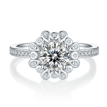 1.0 CT D Color Moissanite Ethereal Gown Ring in White Gold Plated Sterling Silver#5