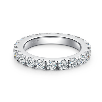 Moissanite Melee Micro-Pave Full Eternity Ring Guard (3.0mm) in White Gold Plated Sterling Silver#4