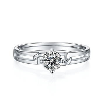 0.5 CT D Color Moissanite Bowknot Twisted Shank Ring in White Gold Plated Sterling Silver#5