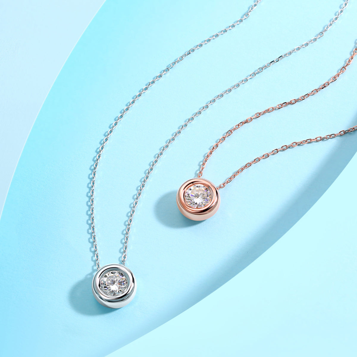 Moissanite Bubble Pendant, Earrings & Bracelet Set in Rose Gold Plated Sterling Silver#6