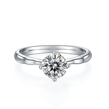 1.0 CT D Color Moissanite Windmill Straight Shank Ring in White Gold Plated Sterling Silver#5