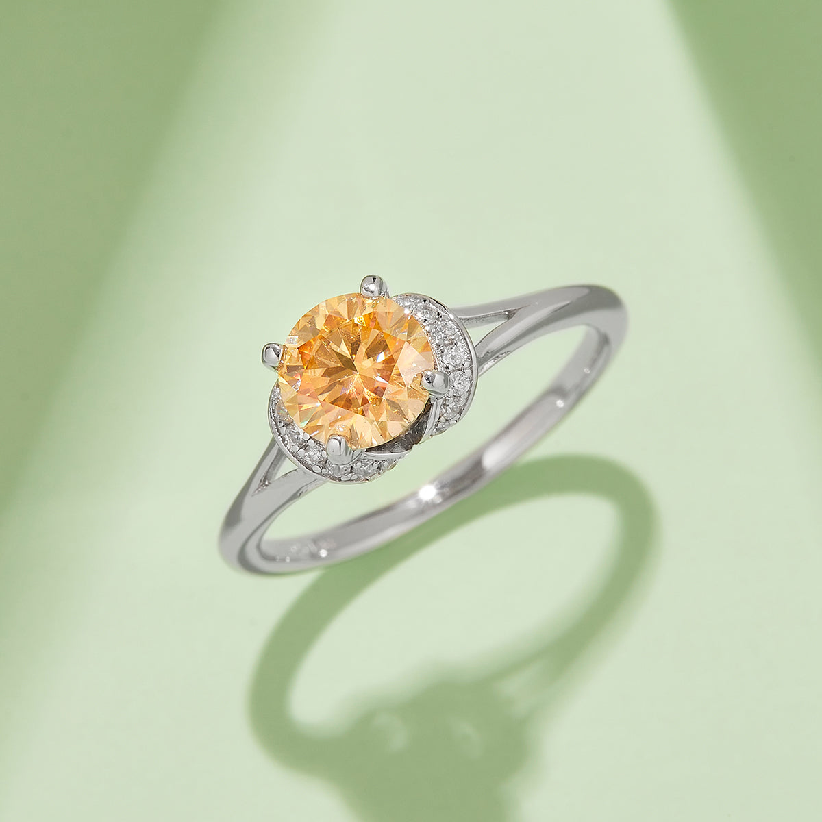 1.0 CT D Color Moissanite True Love Ring in White Gold Plated Sterling Silver#9