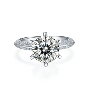 3.0 CT D Color Moissanite Majestic Ring in White Gold Plated Sterling Silver#5