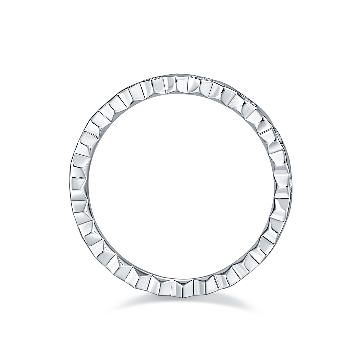0.2 CT D Color Moissanite Melee Honeycomb Ring in White Gold Plated Sterling Silver#3
