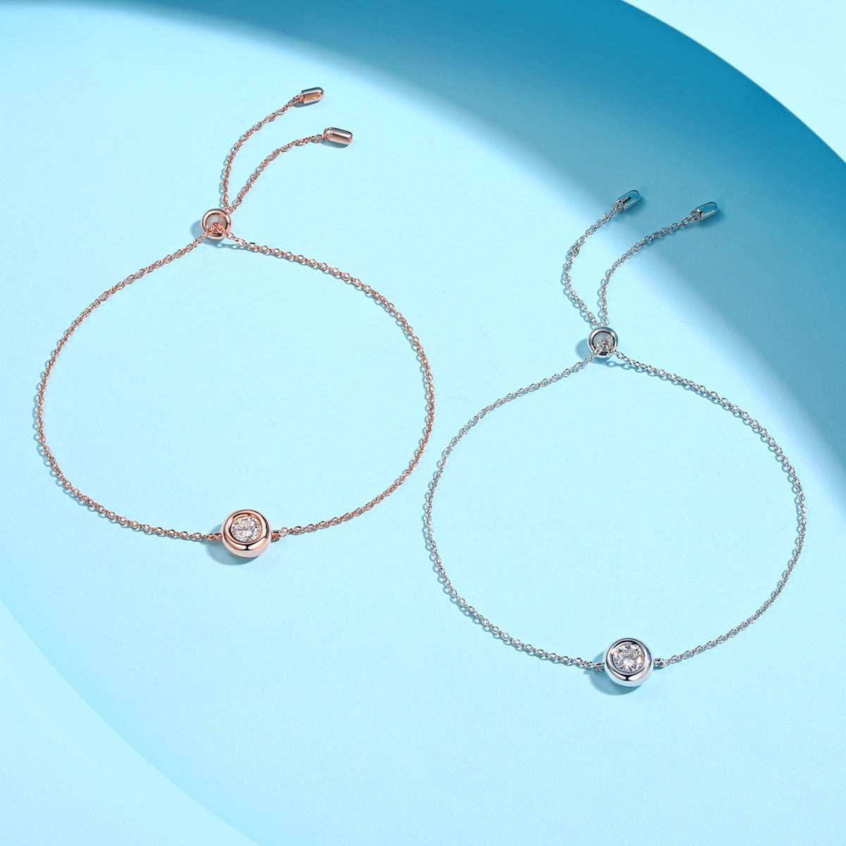 Moissanite Bubble Pendant, Earrings & Bracelet Set in Rose Gold Plated Sterling Silver#8
