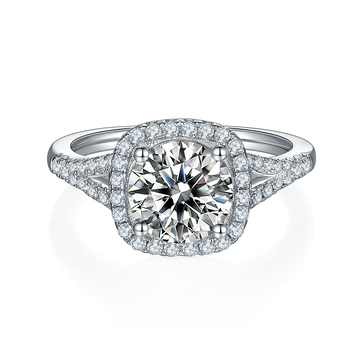 2.0 CT D Color Square Bezel Set Moissanite Split Shank Ring in White Gold Plated Sterling Silver#5