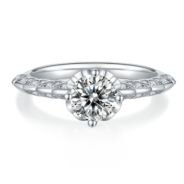 1.0 CT D Color Moissanite Wedding Vow Ring in White Gold Plated Sterling Silver#5