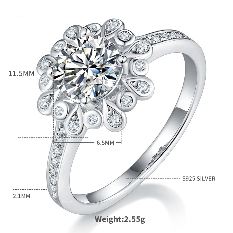 1.0 CT D Color Moissanite Ethereal Gown Ring in White Gold Plated Sterling Silver#4