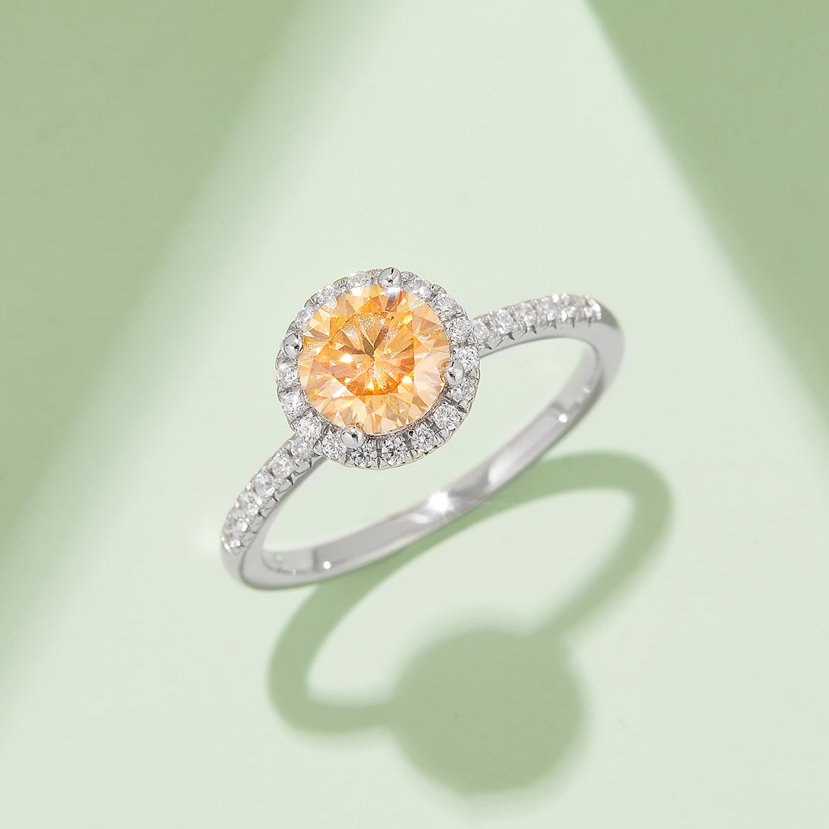 1.0 CT D Color Bezel Set Moissanite Classic Ring in White Gold Plated Sterling Silver#9