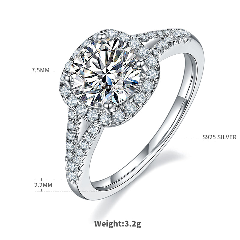 1.5 CT D Color Square Bezel Set Moissanite Split Shank Ring in White Gold Plated Sterling Silver#4