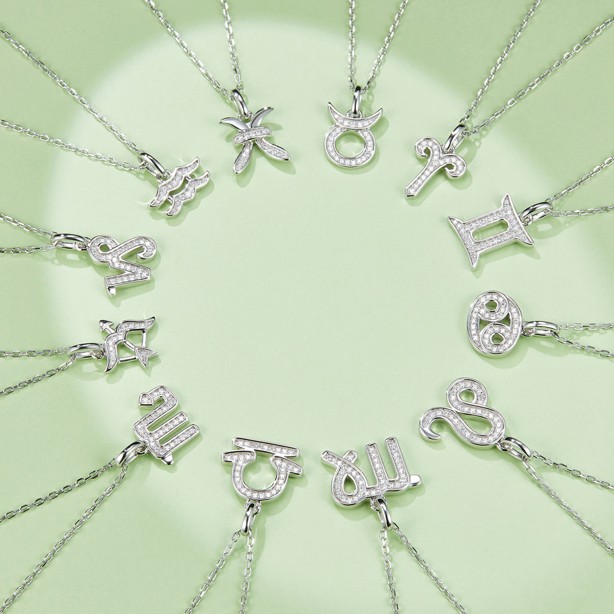 Moissanite Scorpio Zodiac Necklace in Sterling Silver#5