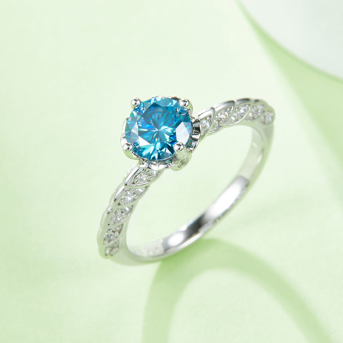1.0 CT D Color Moissanite Wedding Vow Ring in White Gold Plated Sterling Silver#10