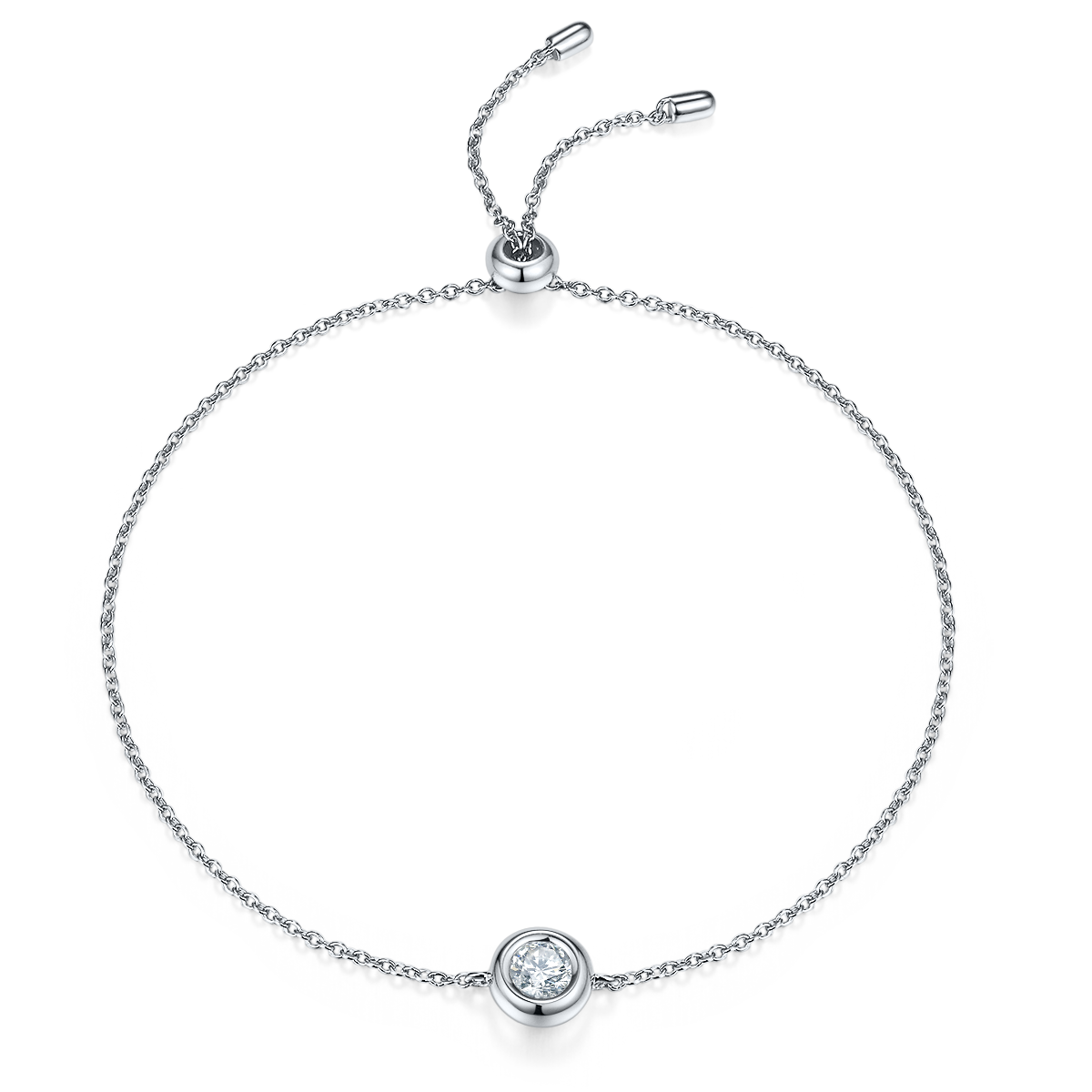 Moissanite Bubble Pendant, Earrings & Bracelet Set in White Gold Plated Sterling Silver#6
