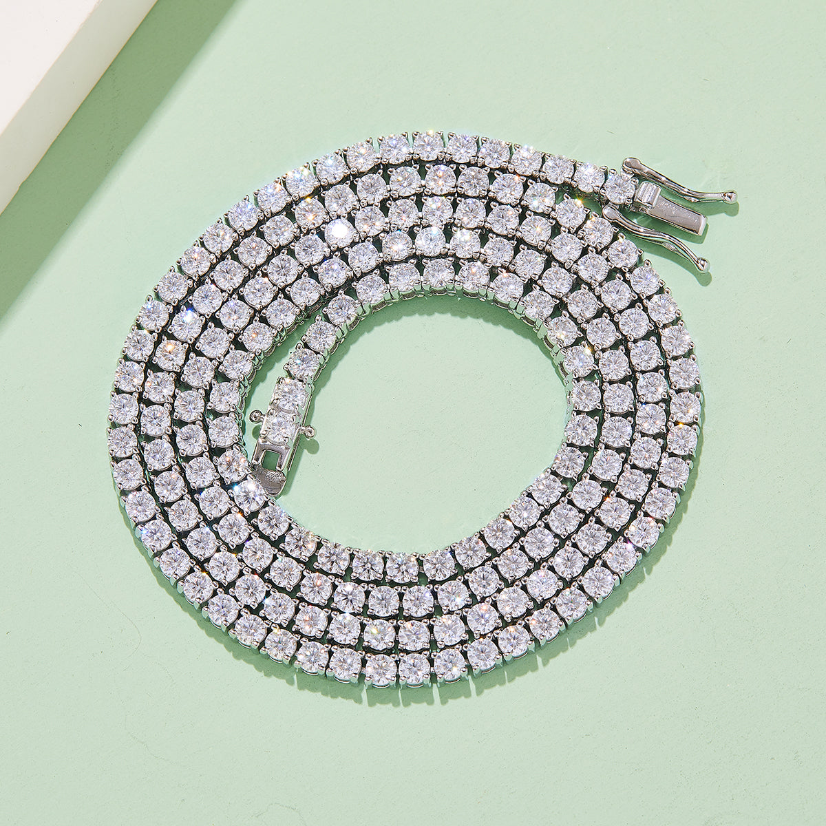 D Color Moissanite Classic 4-Prong Tennis Bracelet in 18K White Gold Plated Sterling Silver#7