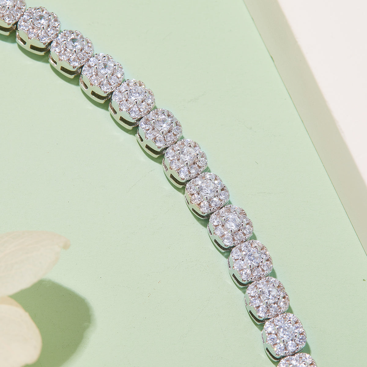 3.5 CT D Color Moissanite Square Bezel Tennis Bracelet (18cm) in 18K White Gold Plated Sterling Silver#4