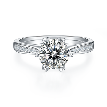 1.5 CT D Color Moissanite Spinning Fortune Custom Ring in White Gold Plated Sterling Silver#5