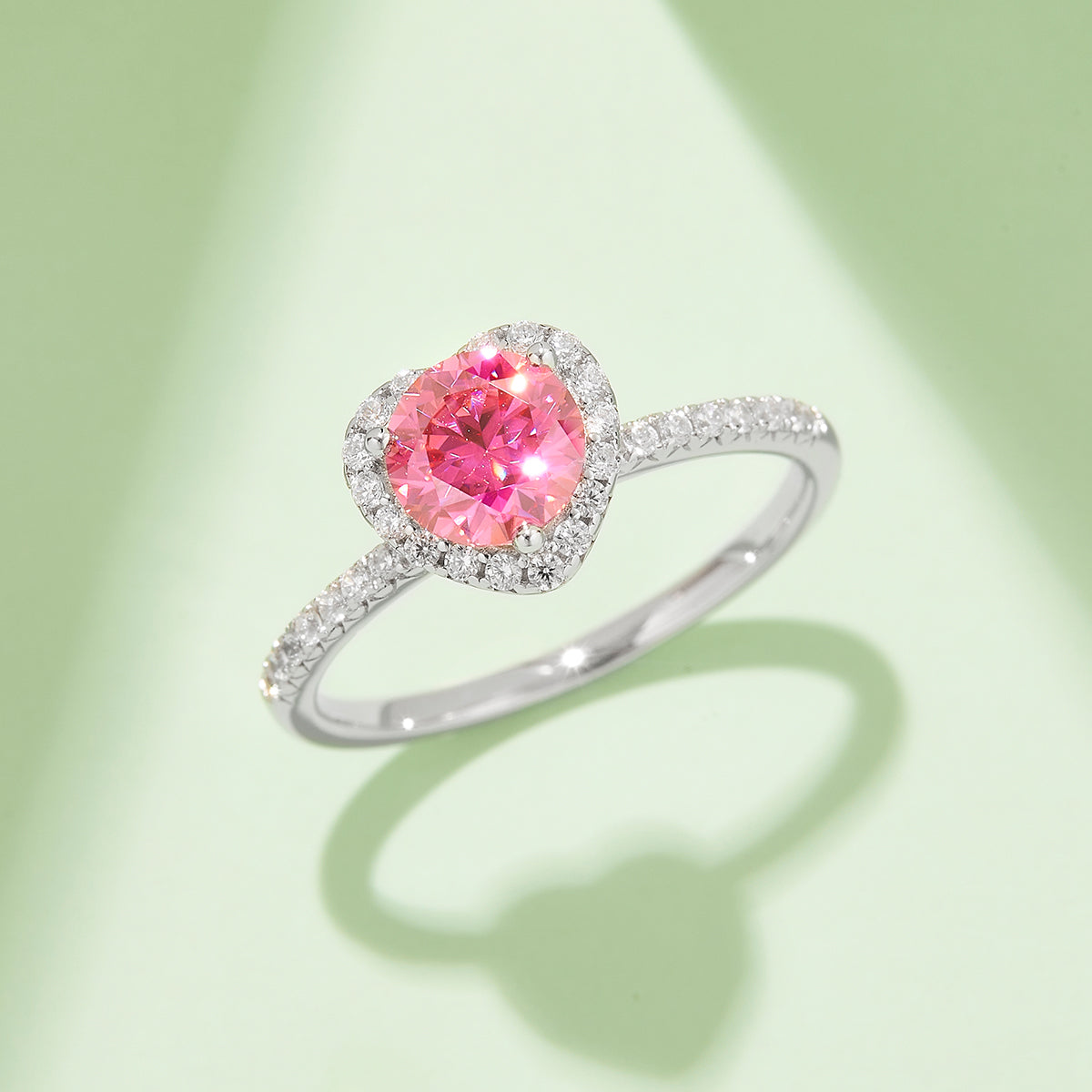 1.0 CT D Color Moissanite Wholehearted Ring in White Gold Plated Sterling Silver#8
