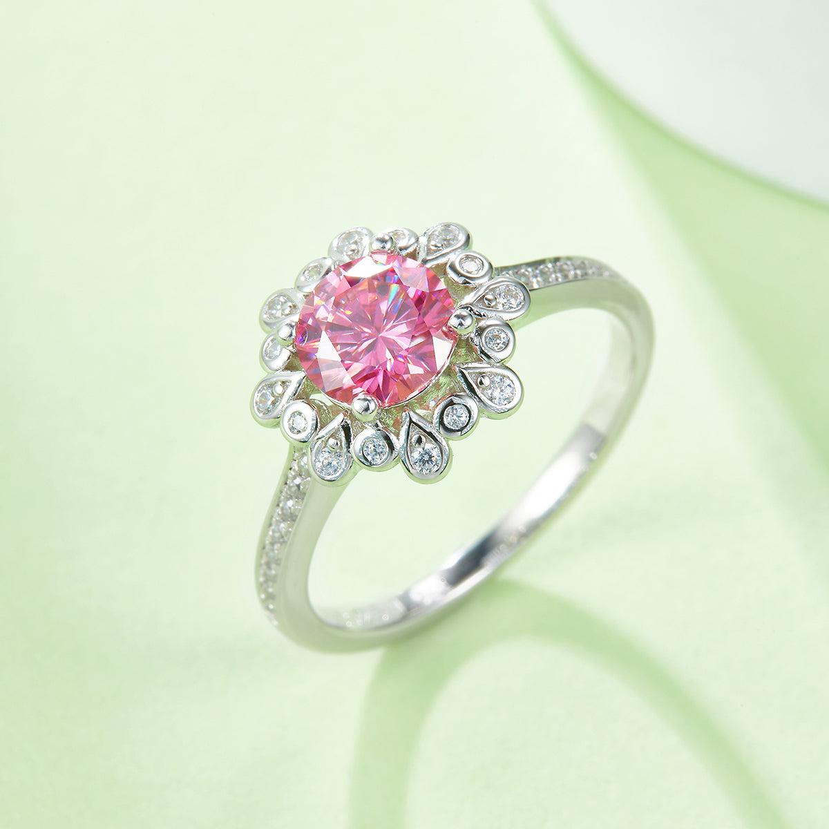1.0 CT D Color Moissanite Ethereal Gown Ring in White Gold Plated Sterling Silver#8