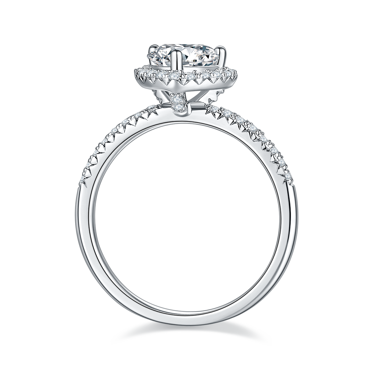 1.0 CT D Color Moissanite Wholehearted Ring in White Gold Plated Sterling Silver#6