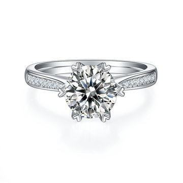 2.0 CT D Color Moissanite Spinning Fortune Custom Ring in White Gold Plated Sterling Silver#5