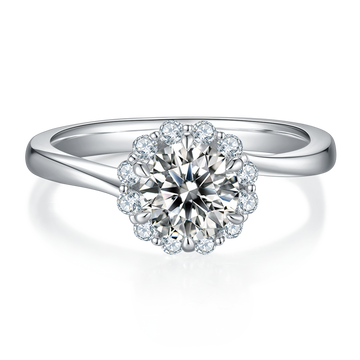 1.0 CT D Color Moissanite Fire of Love Ring in White Gold Plated Sterling Silver#5
