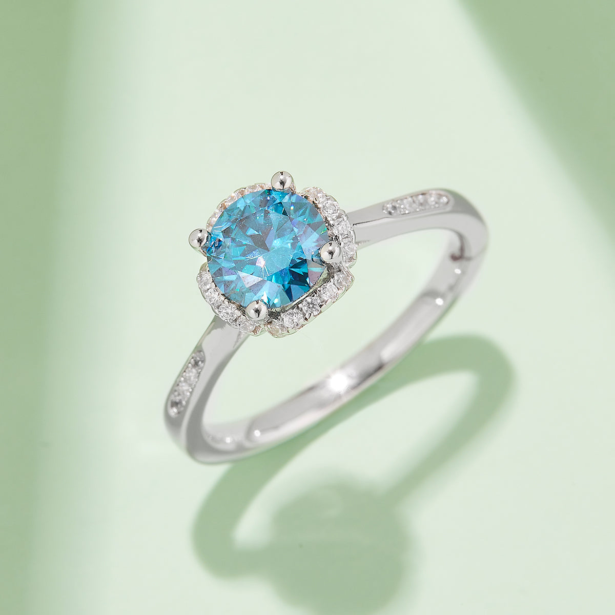 1.0 CT D Color Moissanite Pave In the Mood for Love Ring in White Gold Plated Sterling Silver#10