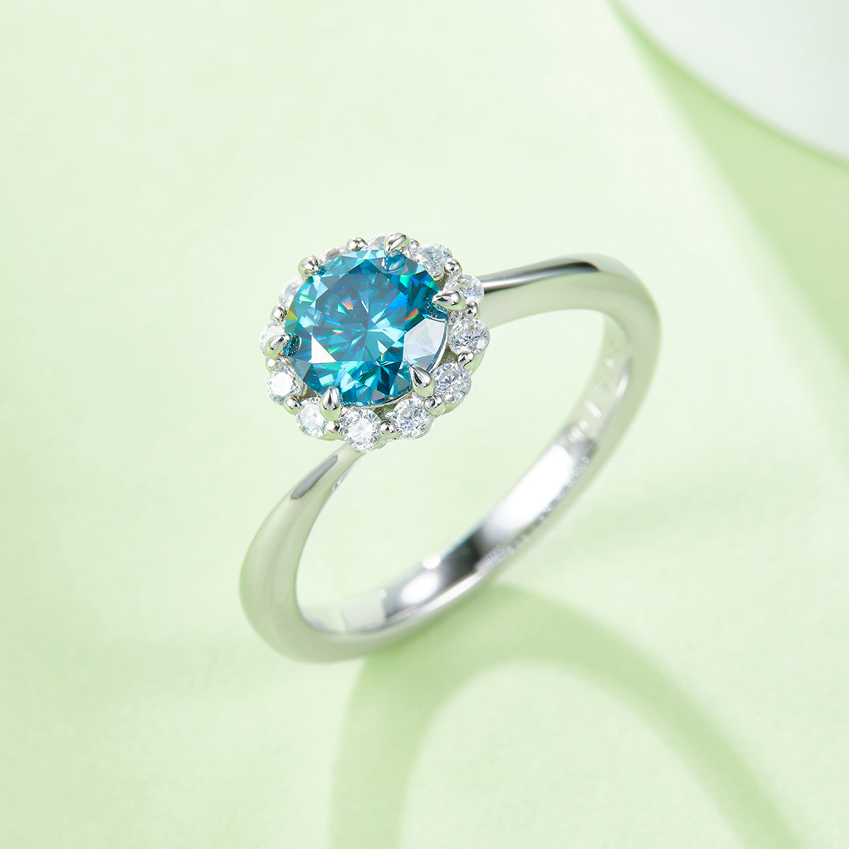 1.0 CT D Color Moissanite Fire of Love Ring in White Gold Plated Sterling Silver#10