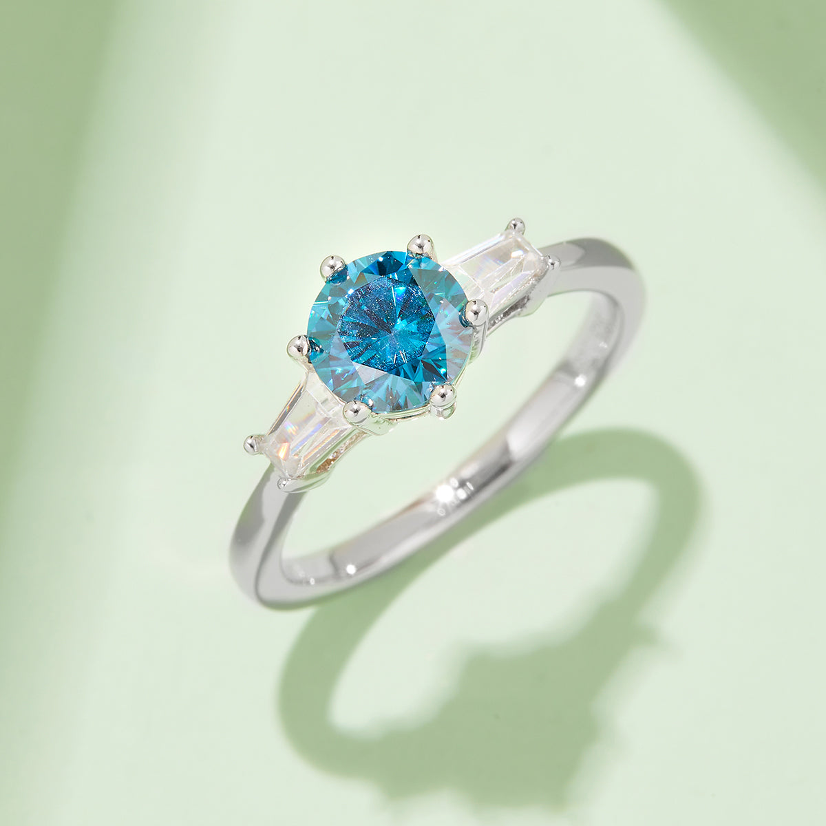 1.0 CT D Color Moissanite Classic Luxury Ring in White Gold Plated Sterling Silver#10