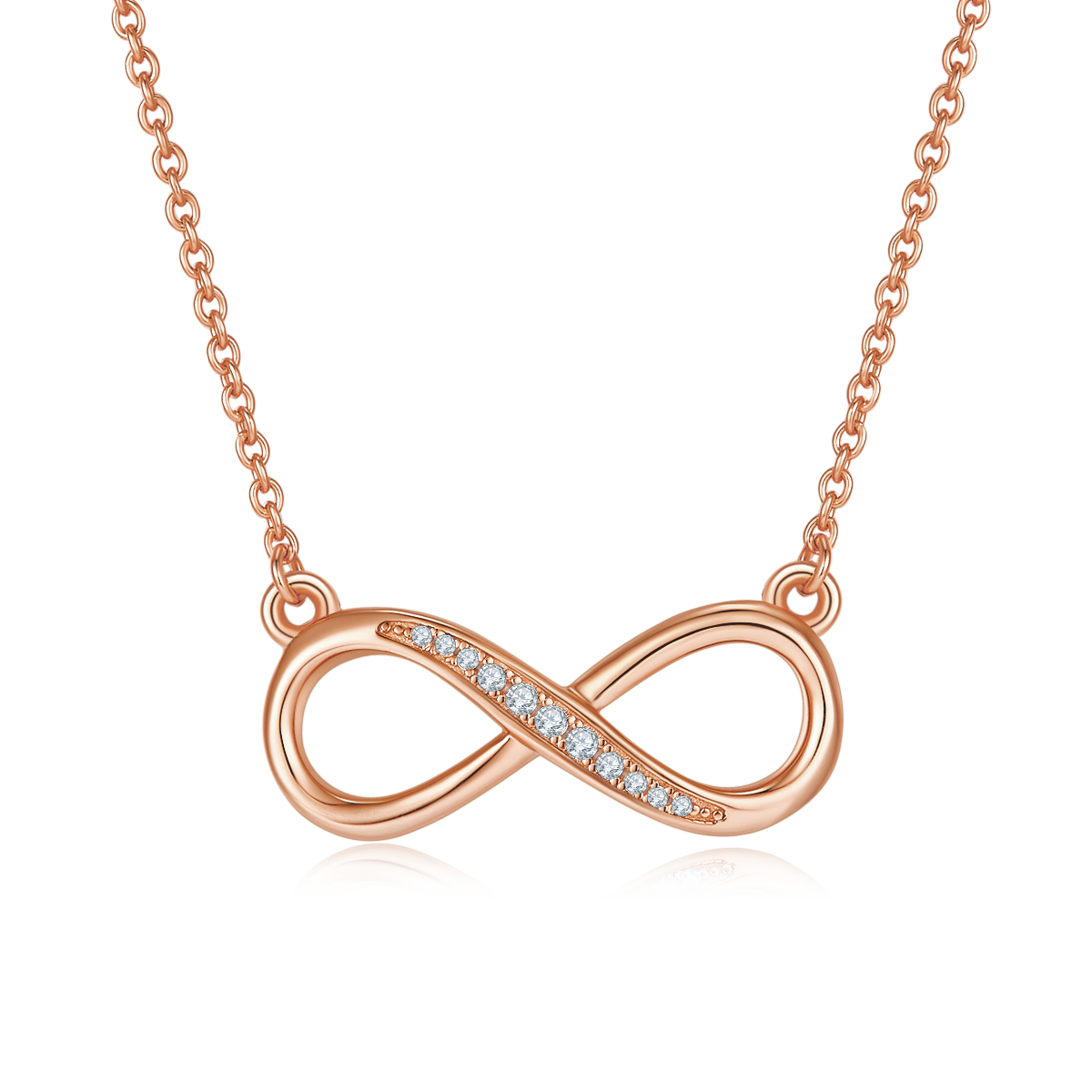 0.1 CT D Color Moissanite Melee Minimalist Infinity Love Pendant in Sterling Silver#4