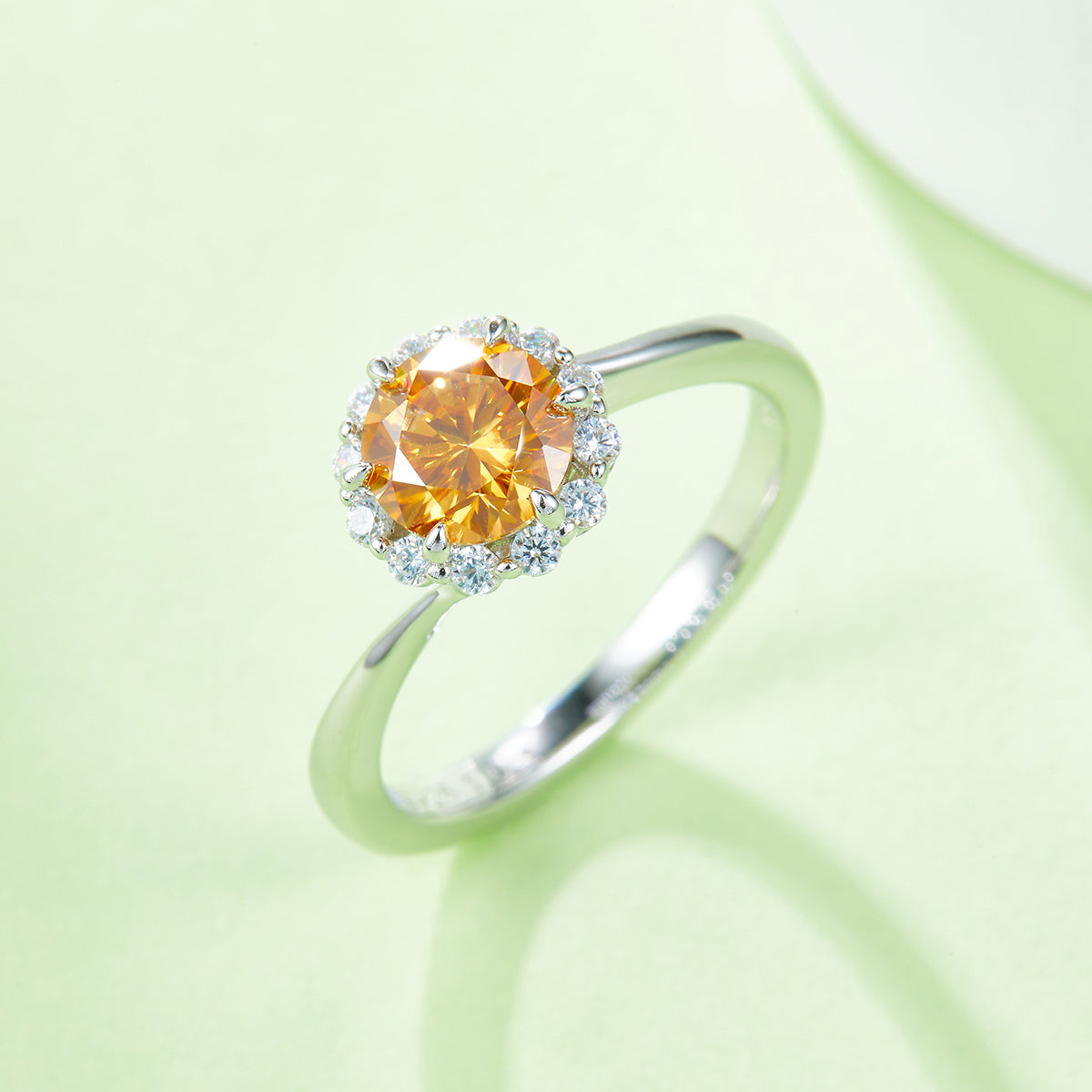 1.0 CT D Color Moissanite Fire of Love Ring in White Gold Plated Sterling Silver#9
