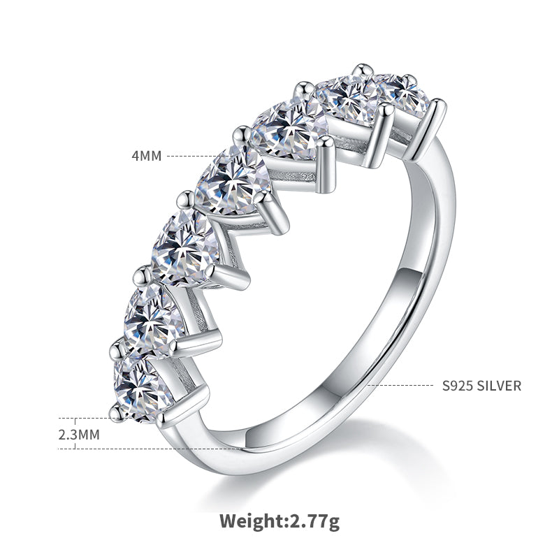 2.1 CT D Color Trillion Cut Moissanite Eternity Band in White Gold Plated Sterling Silver#1