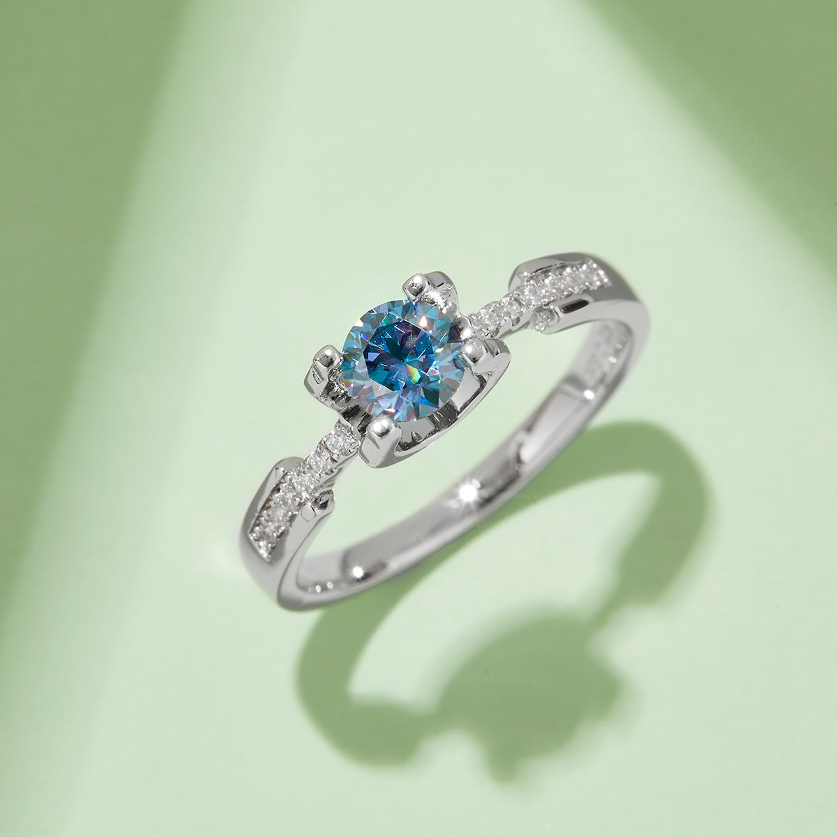 0.5 CT D Color Moissanite Pave Peg Head Hourglass Ring in White Gold Plated Sterling Silver#10