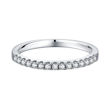 0.33 CT D Color Moissanite Melee Straight Row Ring Guard in White Gold Plated Sterling Silver#2
