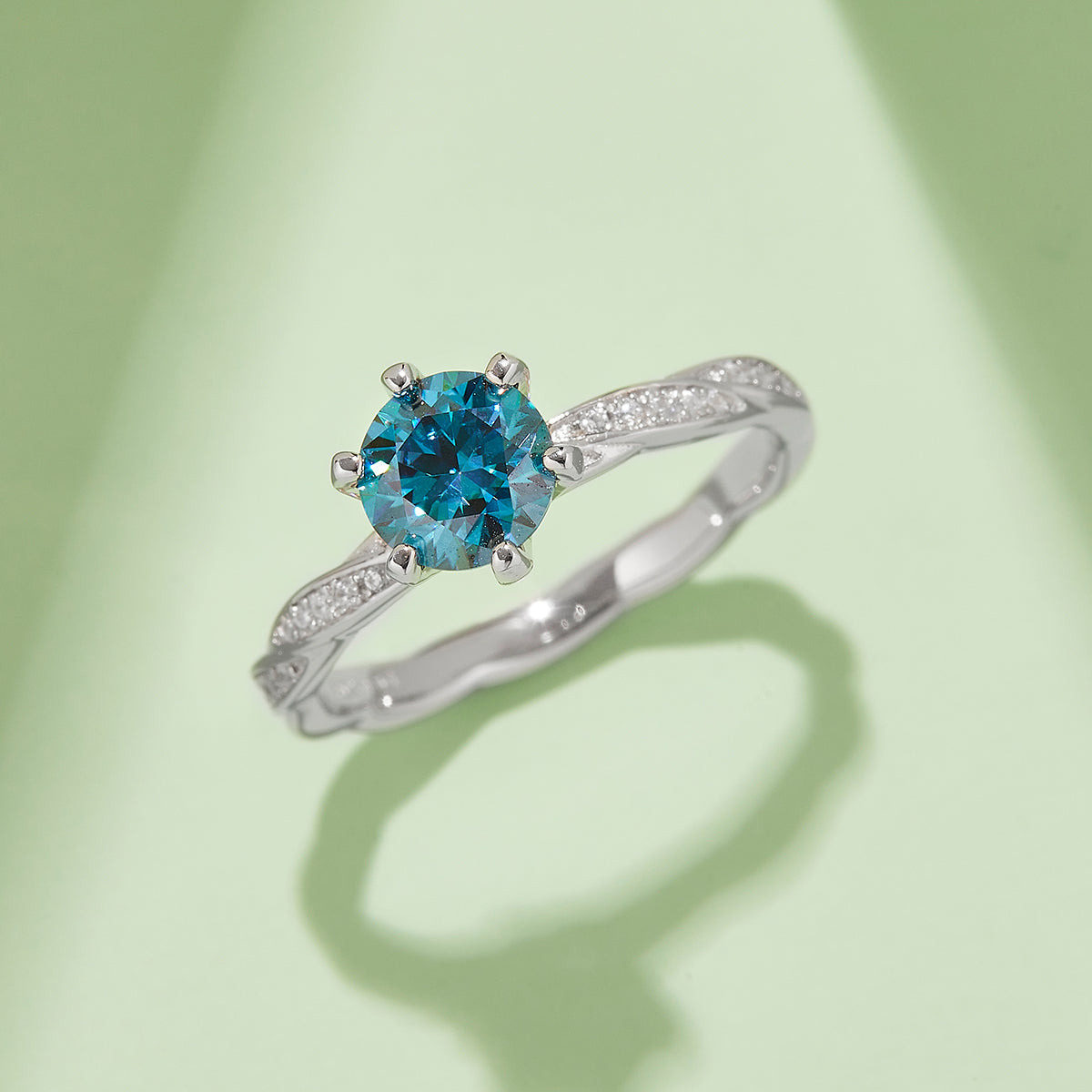 1.0 CT D Color Moissanite Tender Love Ring in White Gold Plated Sterling Silver#10