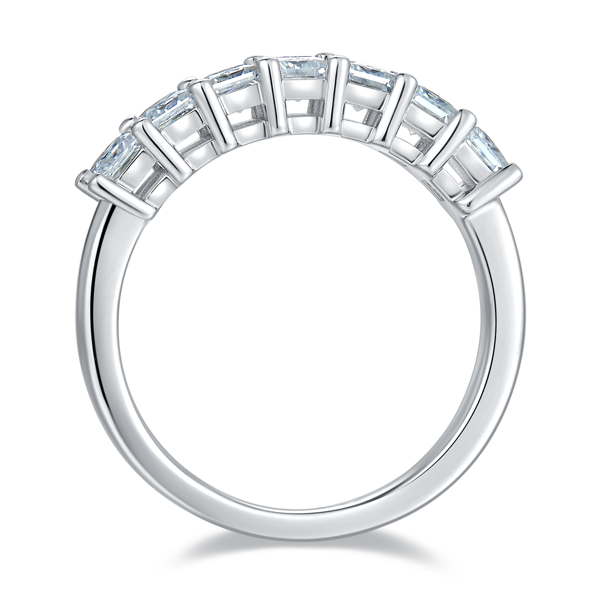 2.1 CT D Color Princess Cut Moissanite Eternity Band in White Gold Plated Sterling Silver#2