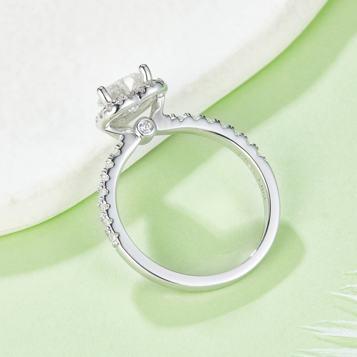 1.0 CT D Color Heart Cut Moissanite Dainty Ring in White Gold Plated Sterling Silver#3